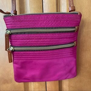 SOLD!!! Dooney and Bourke Pink Microfiber Crossbody